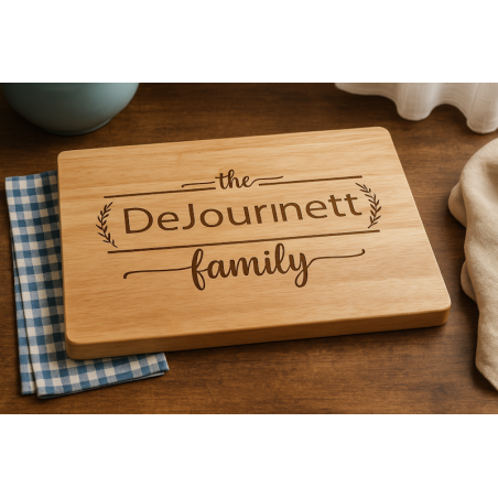 Personalized Rubber Wood Cutting Board | Custom Family Name Gift