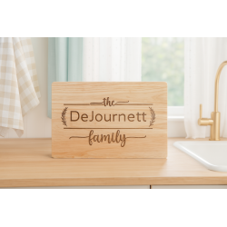 Personalized Rubber Wood Cutting Board | Custom Family Name Gift