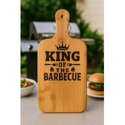 King of the Barbecue Cutting Board | Engraved Bamboo Gift for Grill Master