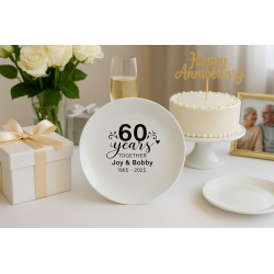 Custom Engraved Wedding Anniversary Plate – Personalized 10.5" Ceramic Gift