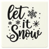 Southern “Let It Snow” Ceramic Coaster Set – Christmas Tile Coasters with Cork – Set of 4