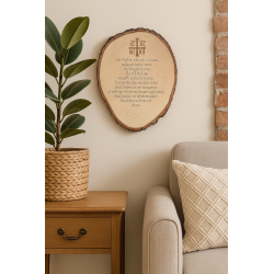 Laser Engraved Lord’s Prayer Live Edge Wood Sign | Rustic Christian Wall Decor
