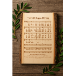 The Old Rugged Cross Live Edge Wood Wall Plaque – Laser Engraved Hymn