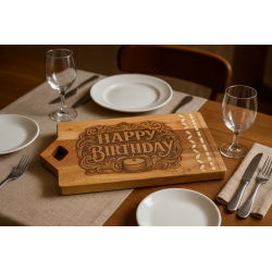 Happy Birthday Laser Engraved Cutting Board – Southern Gift | Dawg Gone Gifts
