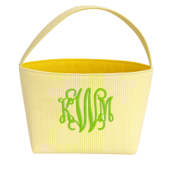 Personalized Seersucker Monogram Summer Carry-All Tote – Custom Embroidered Name or Monogram