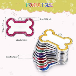Personalized Glitter Bone Dog Tag | Custom Engraved Pet ID for Dogs & Cats