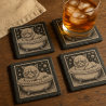 Laser Engraved Slate Coasters – Grump Cat Bubble Bath – Southern Gift Set of 4 (4x4)