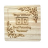 Days Without Food Poisoning Incident – Funny Wooden Coaster Set of 4 with Cork Backing