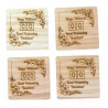 Days Without Food Poisoning Incident – Funny Wooden Coaster Set of 4 with Cork Backing