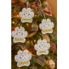 Personalized Free Standing Lace Paw Print Ornament – Custom Pet Name Christmas Tree Decoration