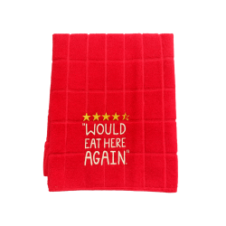 Would Eat Here Again” Embroidered Kitchen Towel – Funny Southern Dish Towel | Dawg Gone Gifts