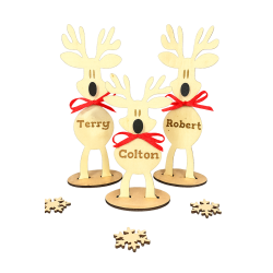 Personalized Reindeer Statuettes – Custom Laser Engraved Holiday Décor | Dawg Gone Gifts