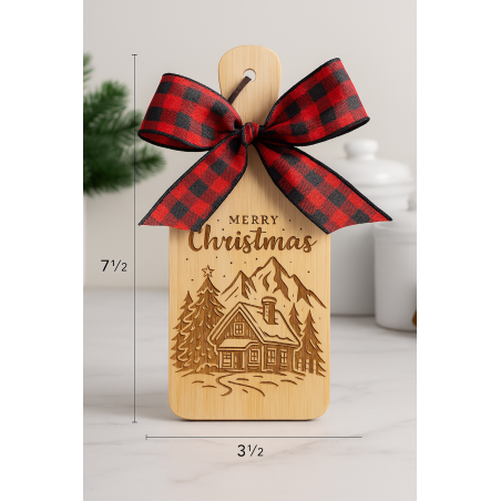 Mini Christmas Charcuterie Board – Engraved Bamboo | Southern Holiday Décor