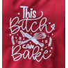 Funny Embroidered Apron – “This Bitch Can Bake” | Cotton Apron with Pockets – Unisex Kitchen Gift