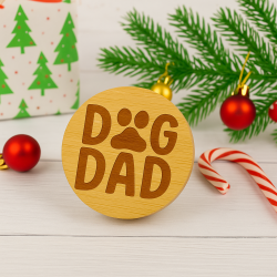 Dog Dad Laser-Engraved Wooden Bottle Opener | Magnetic Beechwood Bar Tool