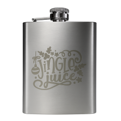 Jingle Juice Stainless Steel Flask – 8 oz Laser Engraved Holiday Flask | Funny Christmas Party Gift