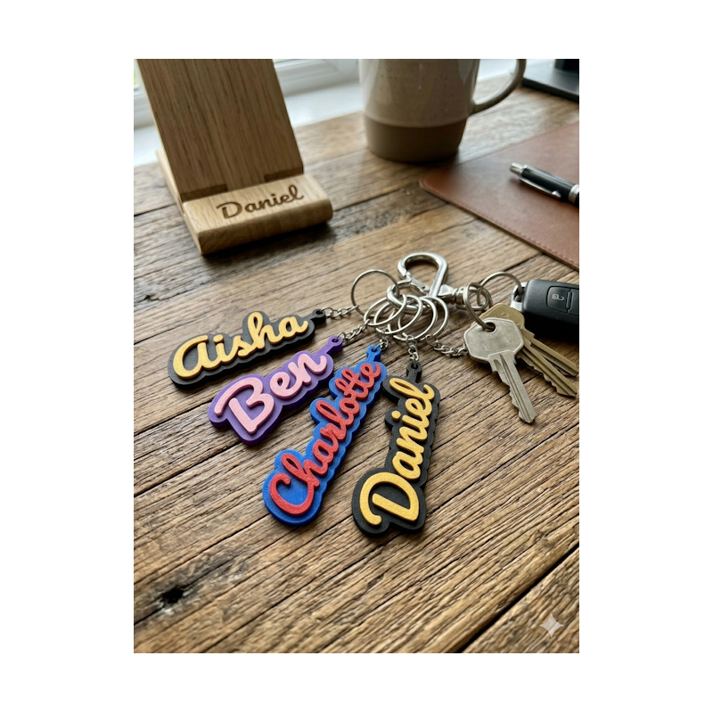 Custom Name Keychain - Personalized 3D Printed Bag Tag