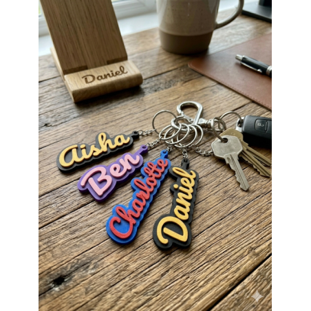 Custom Name Keychain - Personalized 3D Printed Bag Tag