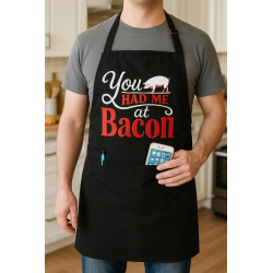 You Had Me at Bacon Apron – Funny Embroidered Grill Apron for Him or Her