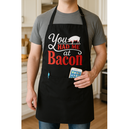 You Had Me at Bacon Apron – Funny Embroidered Grill Apron for Him or Her