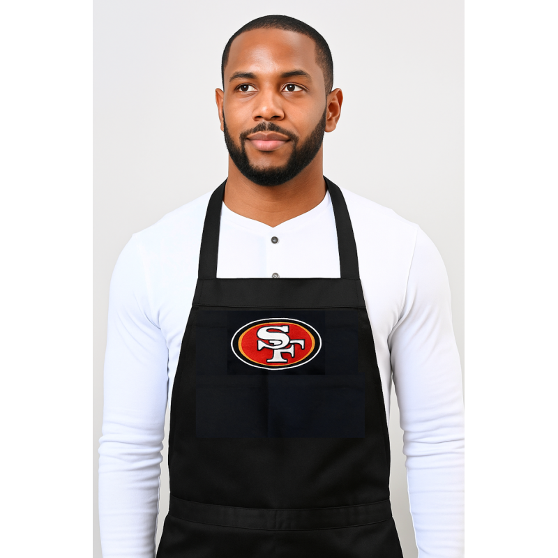 Personalized 49ers-Inspired Apron – Embroidered Football Fan Gift