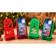 3D Printed Red Christmas Phone Stand – Candy Cane & Christmas Tree Design 3D Printed Red Christmas Phone Stand – Candy Cane & Christmas Tree Design