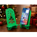 3D Printed Red Christmas Phone Stand – Candy Cane & Christmas Tree Design