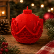 3D Printed Red Christmas Village Ornament
