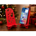 3D Printed Red Christmas Phone Stand – Candy Cane & Christmas Tree Design