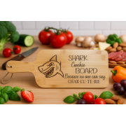 Shark Coochie Board Laser Engraved Bamboo Charcuterie Board