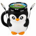 3D Printed Penguin Ice Cream Pint Holder with Spoon Holders 3D Printed Penguin Ice Cream Pint Holder with Spoon Holders