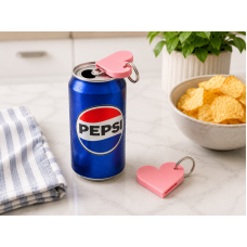 3D Printed Heart-Shaped Can Tab Opener Keychain