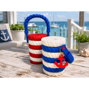 Nautical 3D Printed Can Holder with Anchor Keychain – 12 oz Soda & Beer Can Sleeve