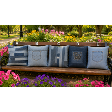 Handmade Recycled Denim Pillow Cover – 14.5" Square