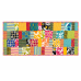 Handmade Machine-Quilted Patchwork Table Runner – Colorful Floral – 17" x 40"