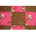 Handmade Pink, Brown & Green Mouse-Themed Baby Quilt – 42" x 44"
