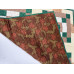 Handmade Machine-Quilted Patchwork Table Topper – Green, Brown & Cream – 32" x 32" Handmade Machine-Quilted Patchwork Table Topper – Green, Brown & Cream – 32" x 32"