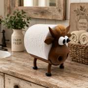 3D Printed Cow Toilet Paper Holder – Playful Bathroom Décor