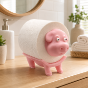 Sassy 3D Printed Pig Toilet Paper Holder – Cute Bathroom Decor